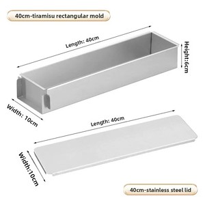 Bandeja Rectangular de Acero Inoxidable <span class=keywords><strong>para</strong></span> Hornear Pasteles, Molde <span class=keywords><strong>para</strong></span> Tiramisú, Pastel de Queso, Mousse, con Lateral Móvil, Molde Metálico <span class=keywords><strong>para</strong></span> Pasteles - Product Image 4