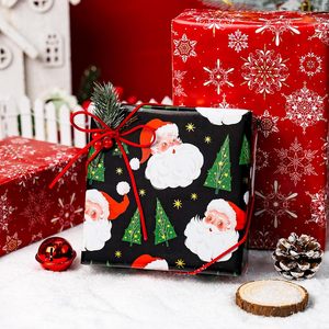Black Santa Wrapping <b>Paper</b> <b>Roll</b> 17 Inch X 33 Feet Christmas Gift <b>Wrap</b> Recyclable Single Side Coating - Product Image 6