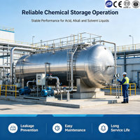 Tanque de Almacenamiento de Ácido Horizontal SS316L de 500-30000L, Resistente a la Corrosión, para Líquidos Químicos, Fabricante con Certificación ASME y CE