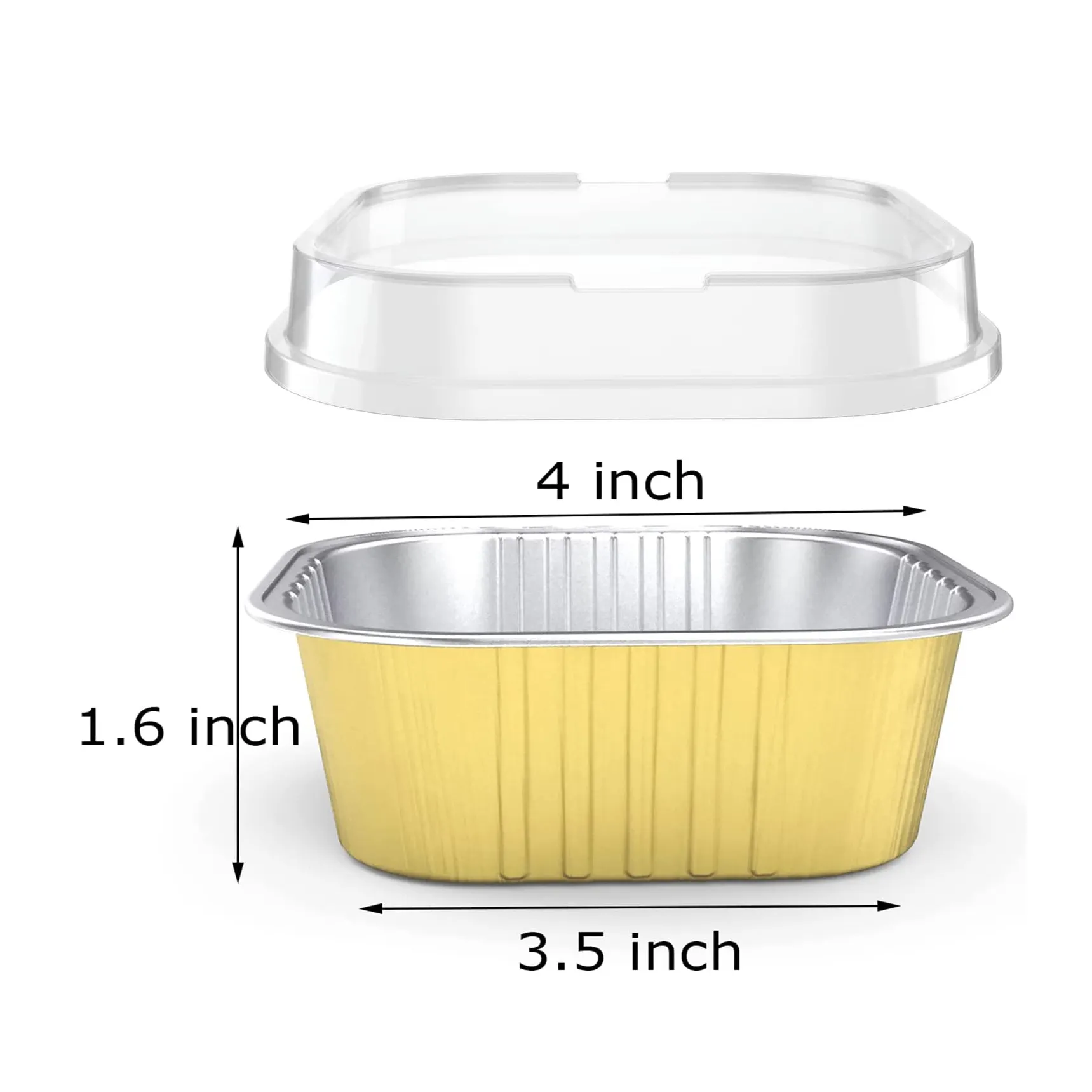 300ml Square Disposable Aluminum Foil Cups For Muffin Cupcake Baking Utility Ramekin Cup
