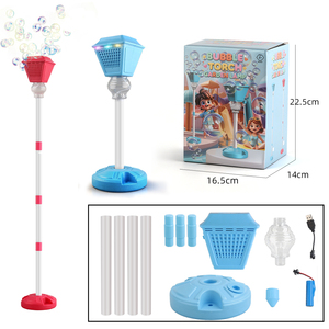 Machine à bulles Lamppost rechargeable, style lampe de jardin, souffleur de bulles automatique avec lumière pour enfants, idéal pour les fêtes en extérieur et le plaisir dans la cour. - Product Image 1