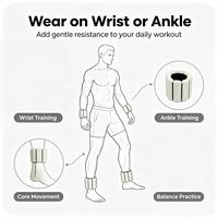 Poids de poignet et de cheville réglables en silicone noir, rose et beige, durables, avec fermeture Velcro, pour la remise en forme unisexe