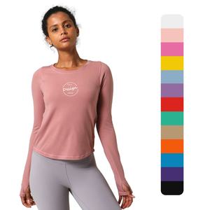 Magliette sportive a maniche lunghe in <span class=keywords><strong>cotone</strong></span> Slim Fit da <span class=keywords><strong>donna</strong></span> personalizzate magliette da allenamento maglietta da allenamento Active Wear all'ingrosso <span class=keywords><strong>manica</strong></span> <span class=keywords><strong>lunga</strong></span> <span class=keywords><strong>donna</strong></span> - Product Image 1