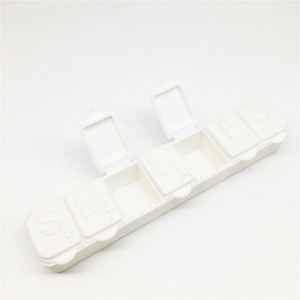 Boîte à pilules en plastique personnalisable, blanche, 7 jours, 14 compartiments, matin/soir, organiseur de médicaments pour 7 jours - Product Image 4