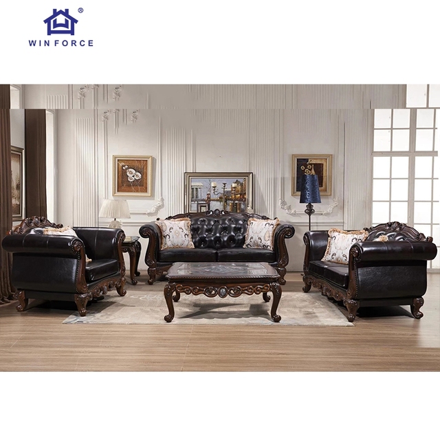 Winforce Royal Home Furniture Synthetic Leather Turkish Handmade Elegant Modern Sofa Luxury Turkey Vintage Living Room Sofa Set