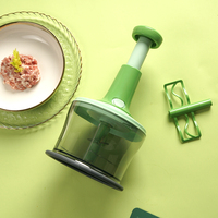 Mini ensemble d'ustensiles de cuisine PP lame en plastique mélangeur à main trancheuse sécurité manuel presse alimentaire hachoir processeur pour hacher l'oignon