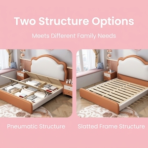 <span class=keywords><strong>Letto</strong></span> <span class=keywords><strong>singolo</strong></span> moderno curvo a onda imbottito per bambini <span class=keywords><strong>con</strong></span> contenitore a sollevamento a gas, in pelle PU, per bambine e bambini - Product Image 3