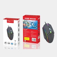 Precio barato Caja de color Embalaje Multi estilo Óptico RGB Ratón para juegos con cable en stock MOQ 100 PCS