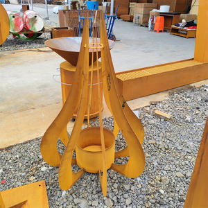 Jardinière décorative en métal pour <span class=keywords><strong>lit</strong></span> <span class=keywords><strong>de</strong></span> <span class=keywords><strong>jardin</strong></span> surélevé bon marché jardinière extérieure personnalisée grand pot <span class=keywords><strong>de</strong></span> fleurs antirouille - Product Image 5