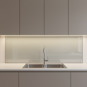 Revêtement mural de cuisine en verre trempé 31,5x19,7 pouces, design minimaliste transparent et plat, verre décoratif - Product Image 2