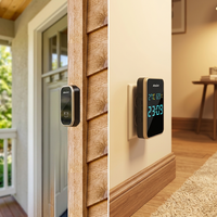 Thermomètre hygromètre horloge sans fil sonnette de porte intelligente carillon 38 anneau pince Support EU AU JP US Plug