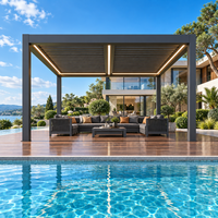 Pergola bioclimatique motorisée en aluminium avec capteur de pluie, bâtiments de jardin CE TUV NG-MP2026