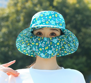 Summer Millinery Floral Working Sun Mask One Breathable Sun Hat Dustproof UV Fisherman Hat Clothing and Accessories - Product Image 6