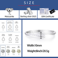 Vente en gros de bijoux minimalistes de style urbain en argent sterling 925 VVS Moissanite diamant lignes parallèles bracelet géométrique pour femmes