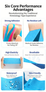 Tiras de cinta precortadas en forma de Y para soporte muscular de hombros y <span class=keywords><strong>espalda</strong></span>, terapia física, cinta de kinesiología - Product Image 4