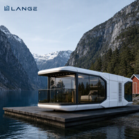 Capsule spatiale LANGE avec 1 chambre, 1 salle de bain, terrasse et fenêtre panoramique, maison préfabriquée modulaire pour Airbnb en plein air