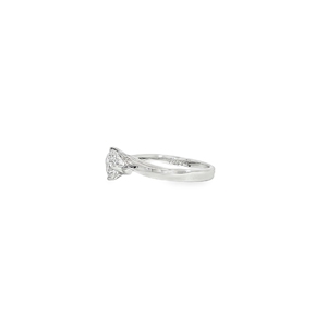 Oro blanco de 18 quilates, clásico, aerodinámico, anillo solitario de 4 puntas, elegante montaje vacío para compromiso de diamante de corte brillante de 1 quilate - Product Image 4