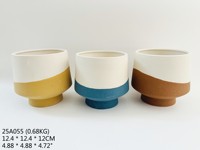 Moule à pot de bonsaï rond en céramique chromé bicolore de style européen en forme de grenouille, classique, vente en gros, décoration maison et jardin