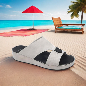 Sandales arabes tendance en cuir souple <span class=keywords><strong>suisse</strong></span>, fabriquées à la main, motif autruche d'Abu Dhabi, <span class=keywords><strong>chaussures</strong></span> de style de vie pour homme, sandales à enfiler - Product Image 5