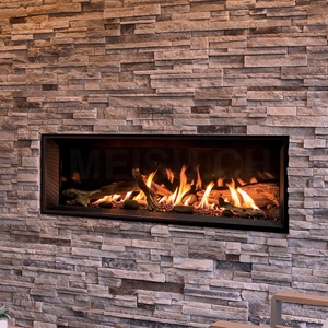 Support TV MEISU.CH 40 pouces moderne avec cheminée en verre à effet de flammes panoramiques et rapport d'or, meuble de cheminée à gaz d'intérieur - Product Image 1