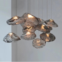 Lampe suspendue en verre rond pour hôtel nordique, économie d'énergie, artisanat d'art nordique, nouvelle collection