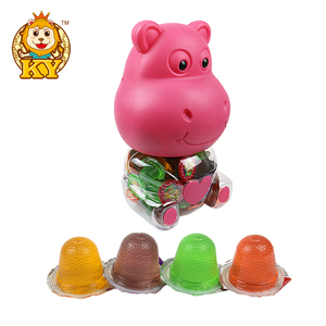 Bocal en plastique personnalisé en forme d'hippopotame saveur fruitée douce <span class=keywords><strong>gelée</strong></span> et pouding dans l'emballage du sac - Product Image 1