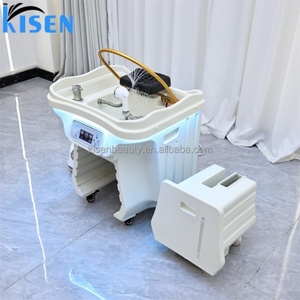 อ่างสระผมเคลื่อนที่ Kisen พร้อมอุปกรณ์ทำสปาผม อ่างล้างผมสีขาว Zen-flow แบบไม่มีท่อ รุ่น Japeness Bac พร้อมถังเก็บน้ำร้อน 2 ถัง - Product Image 5