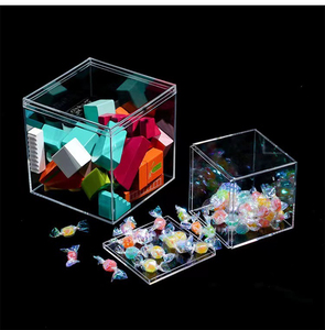 Jihong all'ingrosso 10x10x10 piccola scatola quadrata in acrilico trasparente per gioielli alimentari regalo di nozze scatole di caramelle imballaggio - Product Image 2