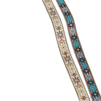 Ruban Jacquard Tissé à Haute Ténacité Style Ethnique Motifs Floraux Géométriques pour Vêtements Sacs Chaussures Accessoires Largeur 2.5