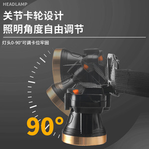 Jujingyang Led Headlamp 2000 Mmah Rechargeable Adjustable Brightness Portable Waterproof Outdoor Fishing Hunting - Product Image 4