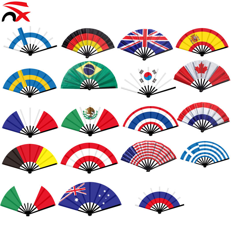 Country Flag Fan-Folding Hand Held Fan