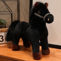 Adorable poupée cheval en peluche, quatre couleurs classiques, forme réaliste debout, tissu doux, belle décoration, cadeau parfait pour les enfants