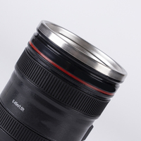 Mug à café en acier inoxydable de forme d'objectif d'appareil photo de cinquième génération avec un design créatif pour café, jus, bubble tea