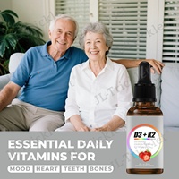 Supplément de santé OEM de marque privée d'approvisionnement en usine Gouttes de vitamine D3 + K2 liquide