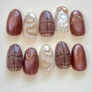 Marque privée de luxe de style coréen Oeil de chat Acrylique Ongles à pression faits à la main Ongles artificiels épais Ongles de presse-Faux ongles - Product Image 1