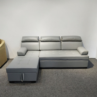 China Hersteller Modernes Design Leder L-Form Klappbares Stauraum Home Wohnzimmer Möbel Schlafsofa