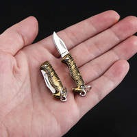 Couteau de poche pliable miniature avec lame en acier inoxydable, petit couteau utilitaire pliable pour porte-clés