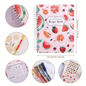 <strong>Large</strong> Hardcover Recipe <strong>Book</strong> with Pocket and Food Stickers for Cooking Lovers and DIY Meal Planners to Compile <strong>Family</strong> Recipes - Product Image 3