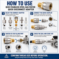 Adaptateur de déconnexion rapide Zimakyfa QC02 en acier inoxydable pour gaz, coupleur 8 mm NPT/BSP/G1/8'' avec bouchon aveugle mâle/femelle