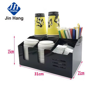 ที่ใส่แก้ว<span class=keywords><strong>กาแฟ</strong></span>แบบใช้แล้วทิ้งสีดำที่วางแก้วอะคริลิคพลาสติกสำห<span class=keywords><strong>ร</strong></span>ับ<span class=keywords><strong>ร</strong></span>้านกาแฟ - Product Image 5