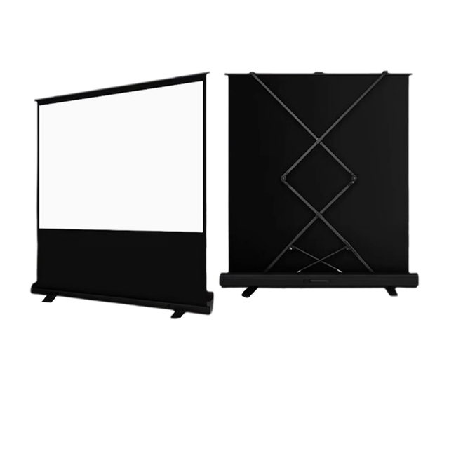 120 Inch Fiberglass Portable Projector Screen Manual Pull Projection Stand Floor Rising Indoor Outdoor Movie 4:3 High Quality
