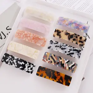 acrylic hair barrette plain acetate blank barrette rubber made in france non slip bar barrettes for women fine hair holder