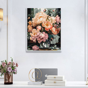 Shenzhen dafen moderno personalizado pintado a mano arte dibujado a mano pintura <span class=keywords><strong>al</strong></span> óleo <span class=keywords><strong>de</strong></span> flor sobre lienzo con marco arte <span class=keywords><strong>de</strong></span> la pared Decoración - Product Image 2