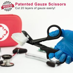 Ciseaux médicaux Vic en acier inoxydable à bord dentelé <span class=keywords><strong>de</strong></span> sécurité, avec porte-badge rétractable, pour pansements - Product Image 5