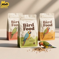 Fermeture à joint arrière Miaowadi et languette de suspension intégrée pour une distribution facile, PET brillant pour les pochettes de graines d'oiseaux Freshness Lock