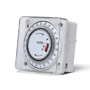 ALION AHC712B 220V 230V 50Hz Interruptor de tiempo mecánico de 24 horas Temporizador montado en riel Din Interruptor de control de tiempo alimentado por batería analógica