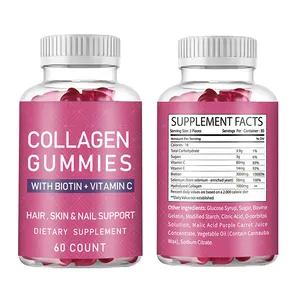 Collagen Gummies With Biotin And Vitamins C Collagen Peptide Gummies Collagen Skin Whitening VC Gummy Support Hair Nail Healthy