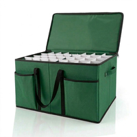 Boîte de rangement pliable en tissu pour ornements, avec 128 compartiments carrés, capacité de 10 à 20 L