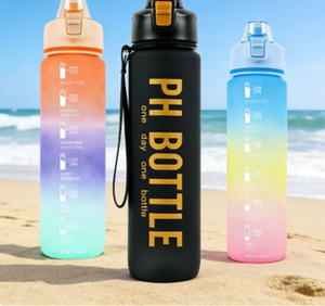 Bouteilles d'eau sportives en plastique Tritan sans BPA de haute qualité pour l'extérieur, idéales pour les cadeaux et la vente en gros, tasses pour étudiants avec paille - Product Image 2