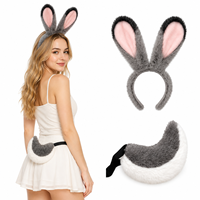 Serre-tête d'Halloween avec oreilles de renard, accessoires pour fêtes et spectacles, ensemble oreilles et queue de renard Nick Wilde